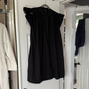 Elegant Black Ruffle Sleeve Dress